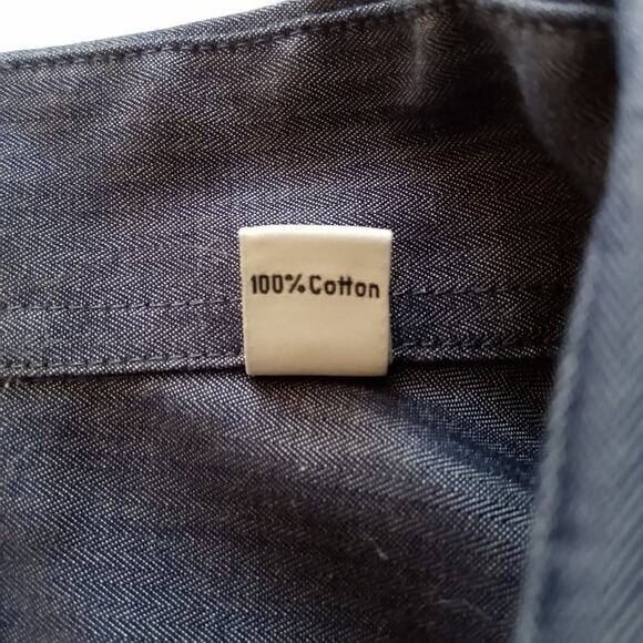 Calvin Klein Mens Button Up Shirt Size 17.5 32/33 Blue Non Iron Career Preppy - Picture 8 of 8